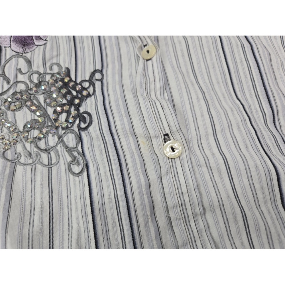 Johnny Was 3j Workshop Imperial Tiger Embroidered Button Down Floral Size M - Picture 5 of 8